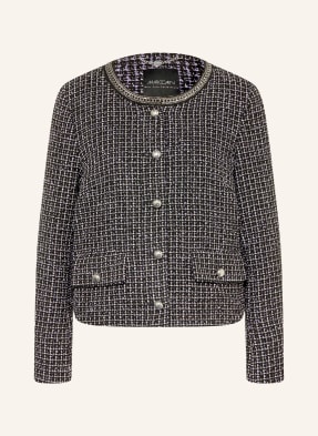 Marc Cain Kastenjacke Aus Tweed Mit Schmucksteinen schwarz