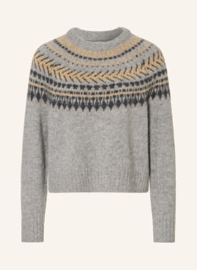Barbour Svetr Annette S Alpakou šedá / béžová / tmavě šedá