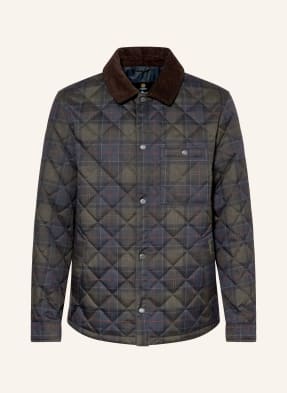 Barbour Prošívaná Bunda tmavě zelená / tmavě červená / tmavě modrá