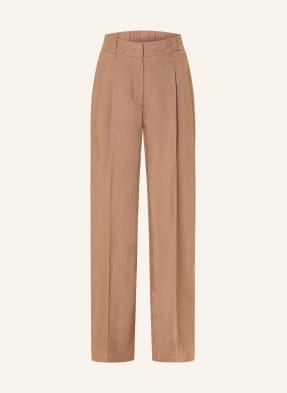 Opus Pants Kalhoty Moira hnědá