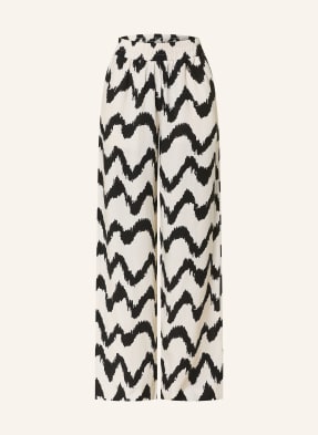 Opus Pants Kalhoty Marlene Malotta černá / bílá