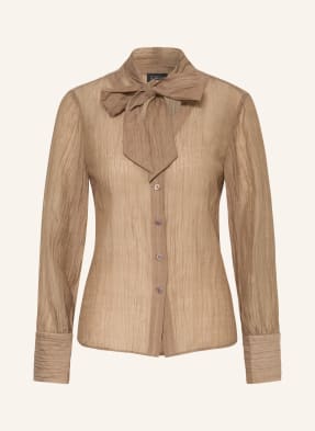 S.Oliver Black Label Blůza S Mašlí hnědá