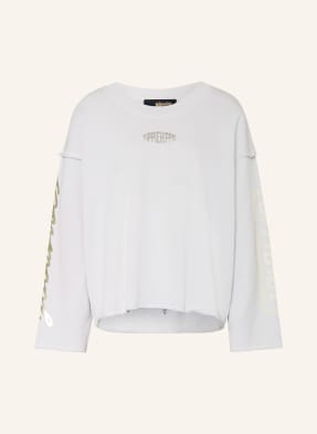 Yippie Hippie Oversized Mikina S Flitry černošedá / stříbrná / neonově oranžová