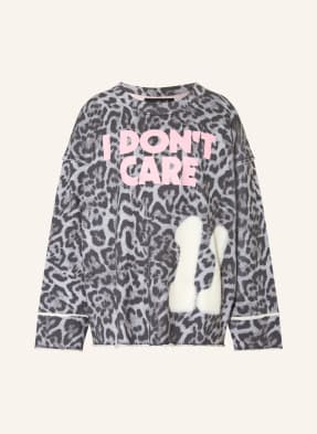 Yippie Hippie Mikina Oversized tmavě šedá / růžová / šedá