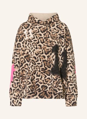 Yippie Hippie Oversized Mikina S Kapucí koňaková / béžová / černá