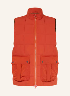 Barbour Prošívaná Vesta Akeld tmavě oranžová