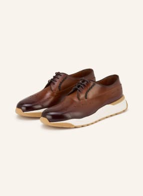 Santoni Tenisky Zuno světle hnědá / hnědá