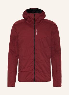 Ortovox Prošívaná Bunda Swisswool Piz Duan Jacket tmavě červená