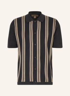 Marc O'polo Pletená Košile Regular Fit tmavě modrá / béžová