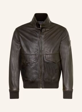 Belstaff Kožená Bunda Winchester tmavě hnědá