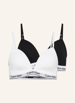 Calvin Klein 2er-Pack Bustiers Icon Cotton Stretch weiss