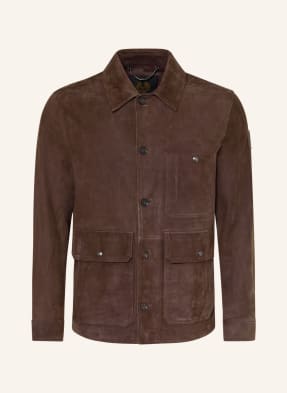 Belstaff Kožená Bunda Trail tmavě hnědá