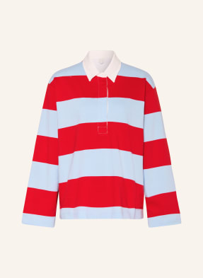 Arket Jerseyové Polo Tričko tmavě modrá / červená