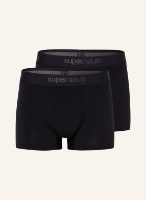 Super.Natural Balení 2 Ks Funkčních Boxerek tundra175 Boxer S Merino Vlnou černá