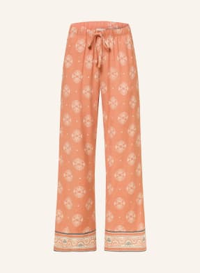 Hanro Spací Kalhoty Urban Casuals tmavě oranžová / krémová / tmavě šedá
