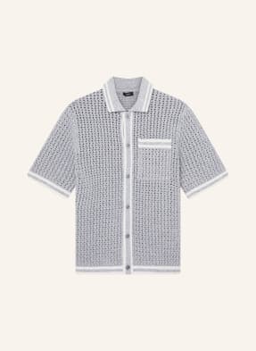 Reiss Pletená Košile Through Regular Fit černošedá / bílá