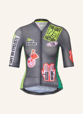 Café Du Cycliste Cyklistický Dres Bergida tmavě šedá / červená / světle zelená