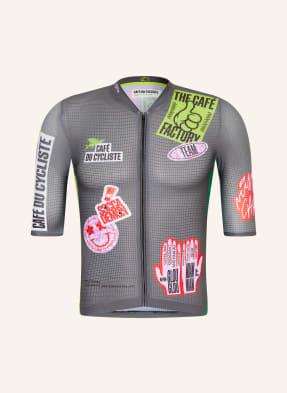 Café Du Cycliste Cyklistický Dres Bergida tmavě šedá / červená / zelená