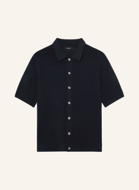 Reiss Pletená Košile Phoenix Extra Slim Fit tmavě modrá
