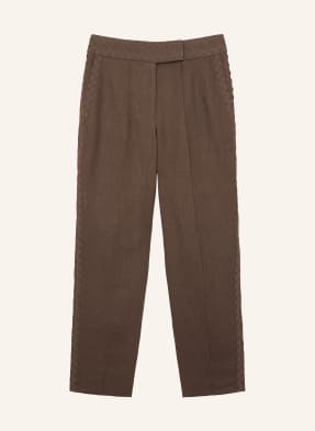 Reiss 7/8 Chino Kalhoty Mila Z Lnu hnědá