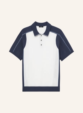 Reiss Pletené Polo Tričko Claremont bílá / tmavě modrá