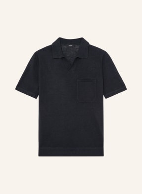 Reiss Strick-Poloshirt Fairmont blau