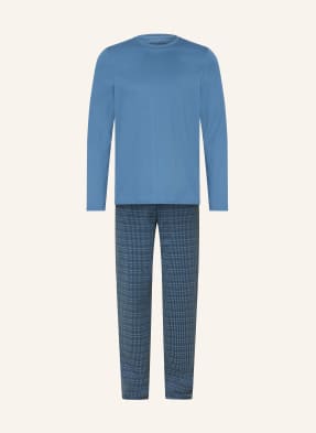 Schiesser Pyžamo Casual Essentials modrá / tmavě modrá