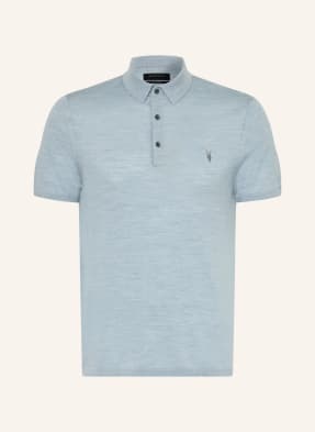 Allsaints Strick-Poloshirt Mode Merino Aus Merinowolle blau