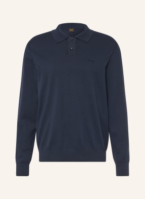 Boss Strick-Poloshirt Asac blau