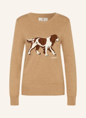 Barbour Svetr Fareham velbloudí / hnědá / bílá