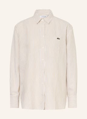 Lacoste Hemdbluse Mit Leinen beige