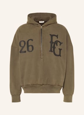 Fear Of God Oversized Mikina S Kapucí khaki / černá