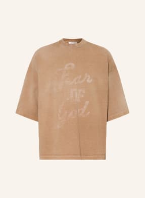 Fear Of God Oversized Tričko světle hnědá / tmavě šedá