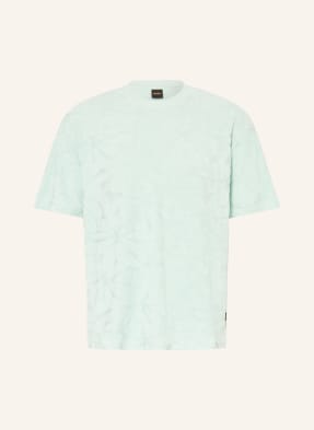 Boss T-Shirt Flower Aus Frottee blau