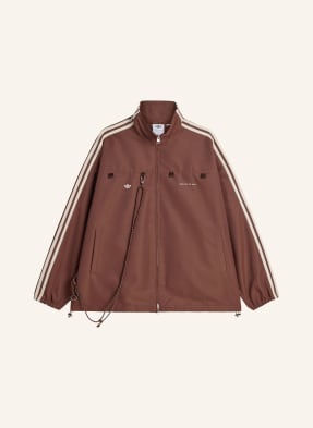 Adidas Originals Bunda sftm007 tmavě hnědá / krémová / žlutá