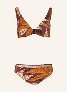 Charmline Bustierové Bikiny Golden Dusk hnědá / krémová / tmavě oranžová