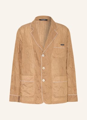 Dolce & Gabbana Sako Regular Fit Z Lnu hnědá / krémová