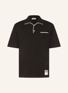 J.Lindeberg Pletené Polo Tričko černá / bílá
