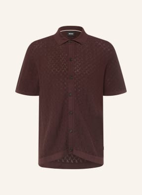 Boss Strickhemd Nappo Comfort Fit braun