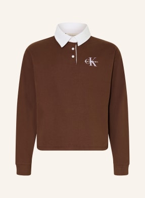 Calvin Klein Jersey-Poloshirt braun