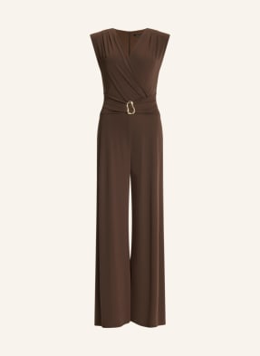 Swing Jerseyový Overal tmavě hnědá / zlatá