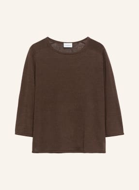 Comma Pullover Mit Leinen Und 3/4-Arm braun