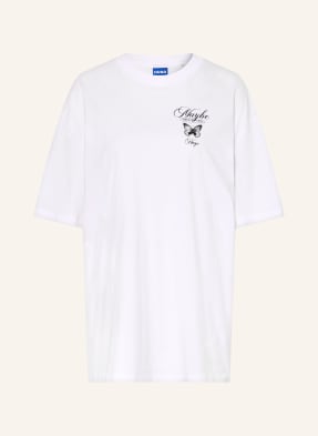 Hugo Oversized Tričko bílá / olivová