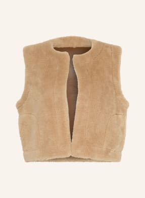 Darling Harbour Teddyfell-Weste Zum Wenden beige