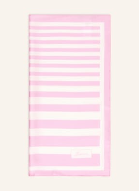 Jacquemus Hedvábný Šátek Le Foulard À Rayures růžová / bílá