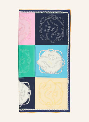 Jacquemus Hedvábný Šátek Le Foulard À Rayures tmavě modrá / růžová / bílá