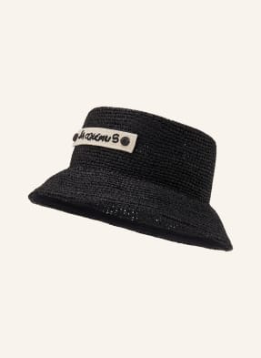 Jacquemus Slaměný Klobouk Le Bob Plage černá / krémová