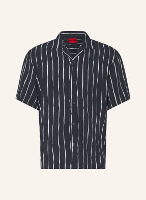 Hugo Letní Košile Exolino Oversized Fit tmavě modrá / krémová