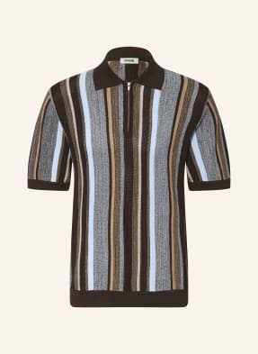 Drykorn Pletené Polo Tričko Niivan Regular Fit černá / šedá / tmavě modrá