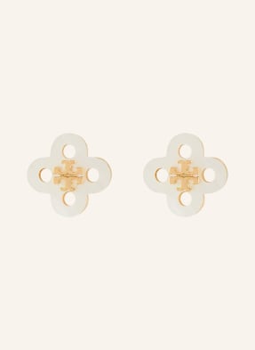 Tory Burch Náušnice Forget Me Not Clover zlatá / bílá